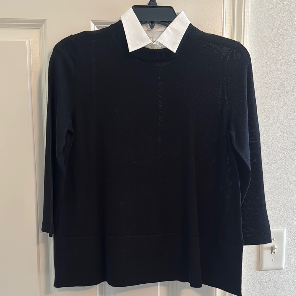 Kate Spade Black Sweater with White Collar